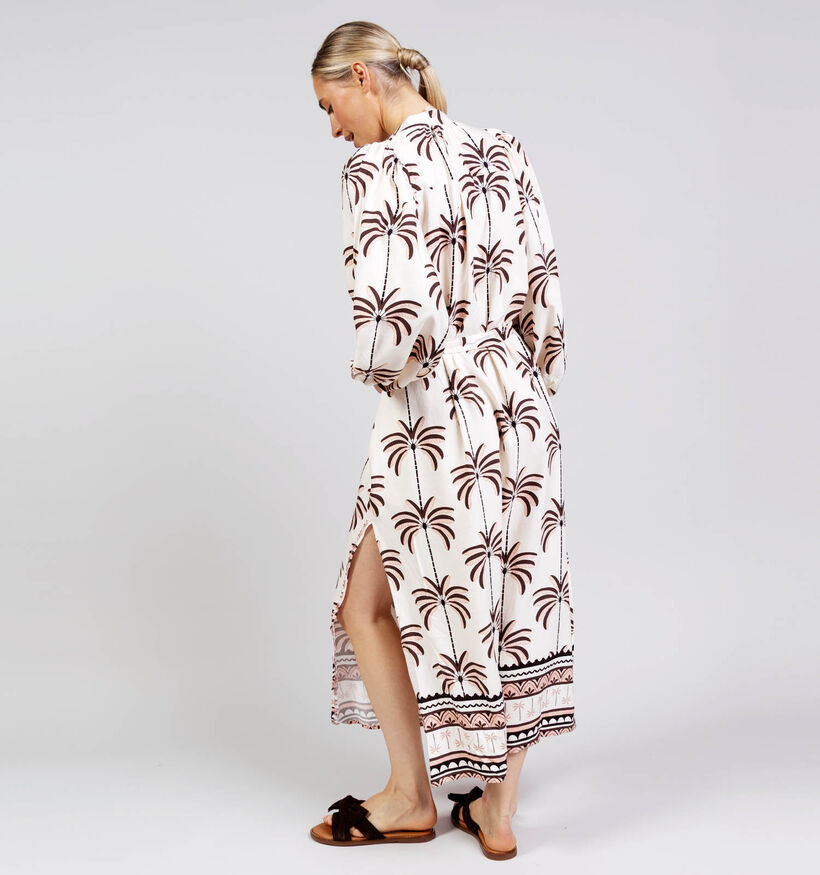 Orfeo Katie Lichtbeige/Bruine Lange Jurk Palm Trees voor dames (375182)