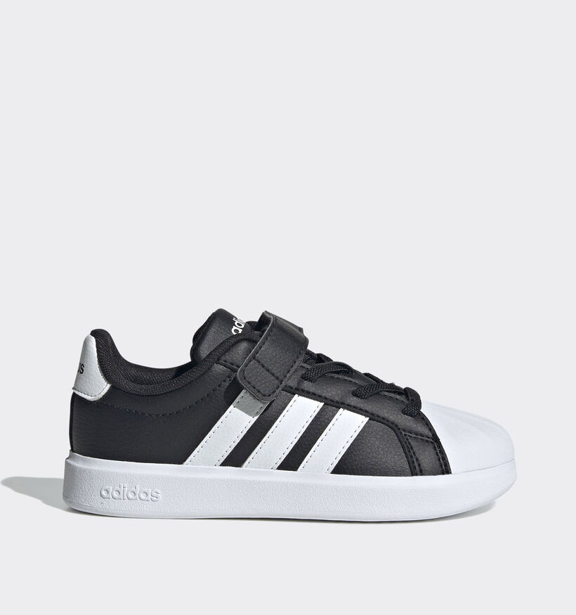 adidas Streettalk Zwarte Sneakers voor jongens, meisjes (375377) - geschikt voor steunzolen
