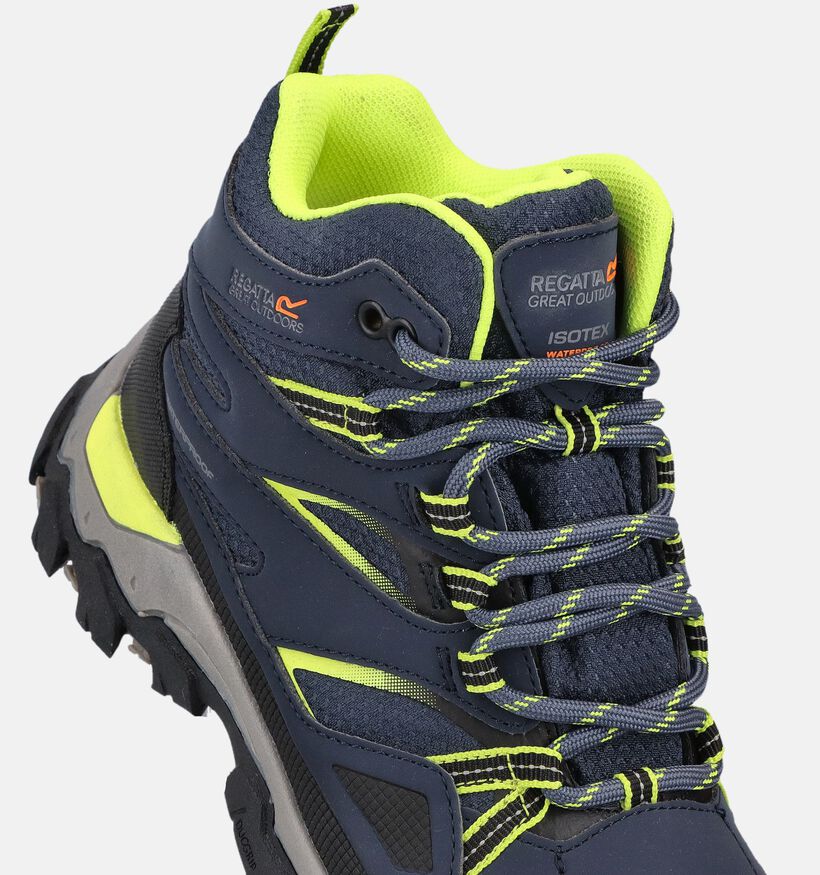 Regatta Holcombe III Blauwe/Gele Hoge Wandelschoenen voor meisjes, jongens (373137) - geschikt voor steunzolen