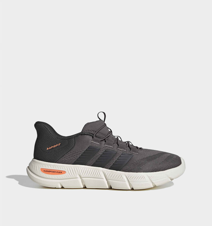 adidas Cloudfoam Flex Rapidfit Baskets basses en Gris fonc&eacute; pour hommes (372728) - pour semelles orthop&eacute;diques