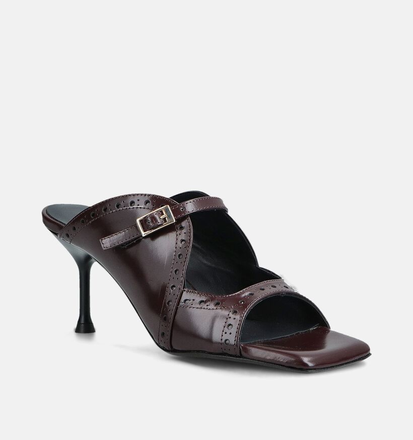 March23 Cemi Nu-pieds à talons en Bordeaux pour femmes (364191)
