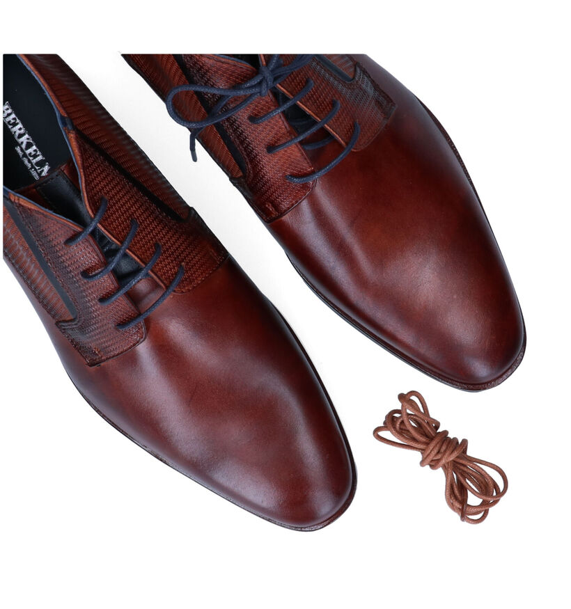 Berkelmans Estoril Chaussures habillées en Cognac pour hommes (308888) - pour semelles orthopédiques