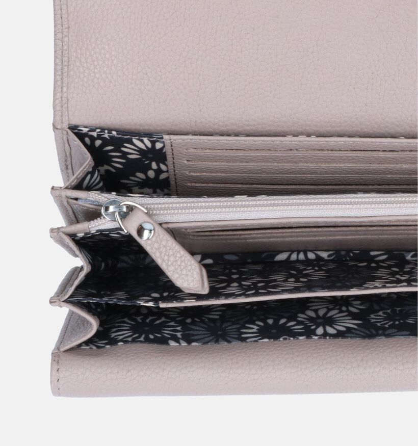 Euro-Leather Porte-monnaie à rabat en Beige pour femmes (353525)