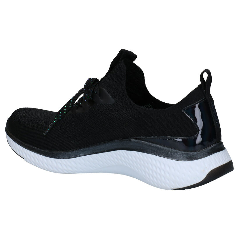 Skechers Solar Fuse Gravity Experience Zwarte Slip-on Sneakers in kunstleer (279342)