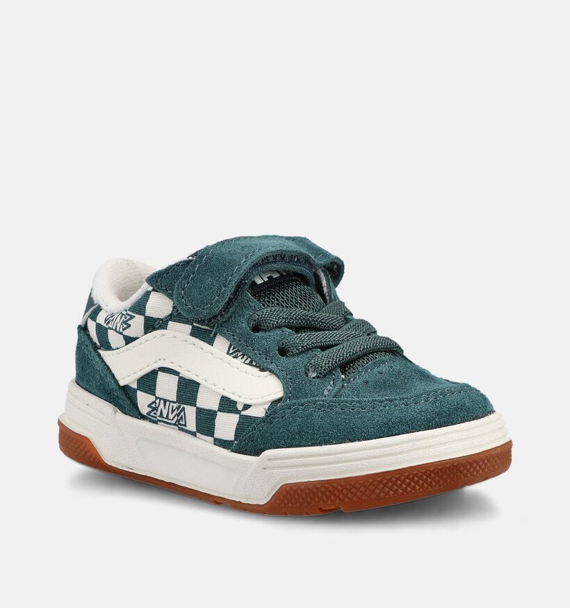 Vans Hylane Geo Check Baskets en Vert pour gar&ccedil;ons, filles (368983)