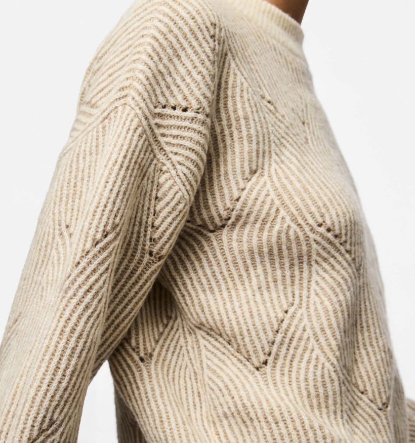 Pieces Jenna O-Neck Pull en Beige pour femmes (378351)