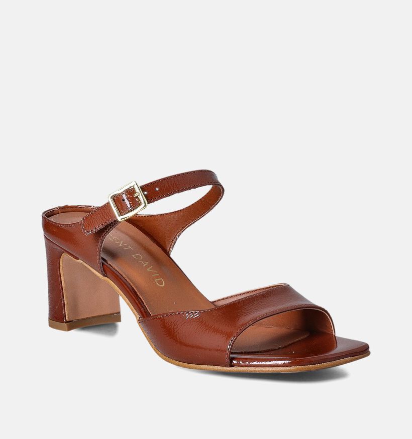 Laurent David Cognac Sandalen met hak voor dames (357836)
