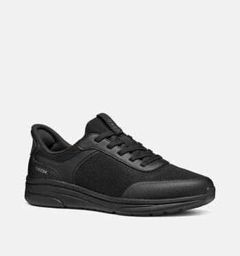 Geox Fast-In System Low Sneakers Zwart