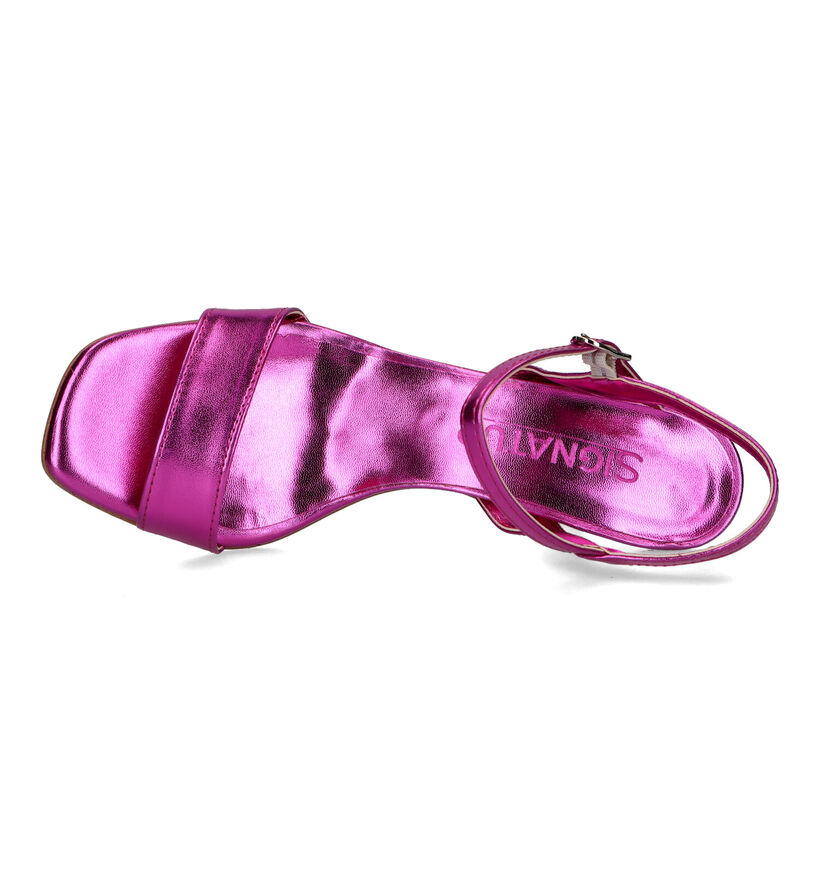 Signatur Sandales à talons en Fuchsia pour femmes (324217)