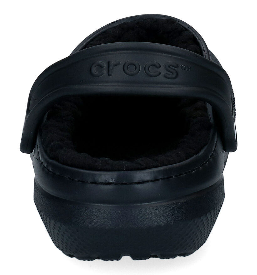 Crocs Classic Fuzz-lined Clog Zwarte Slippers voor dames (298589)