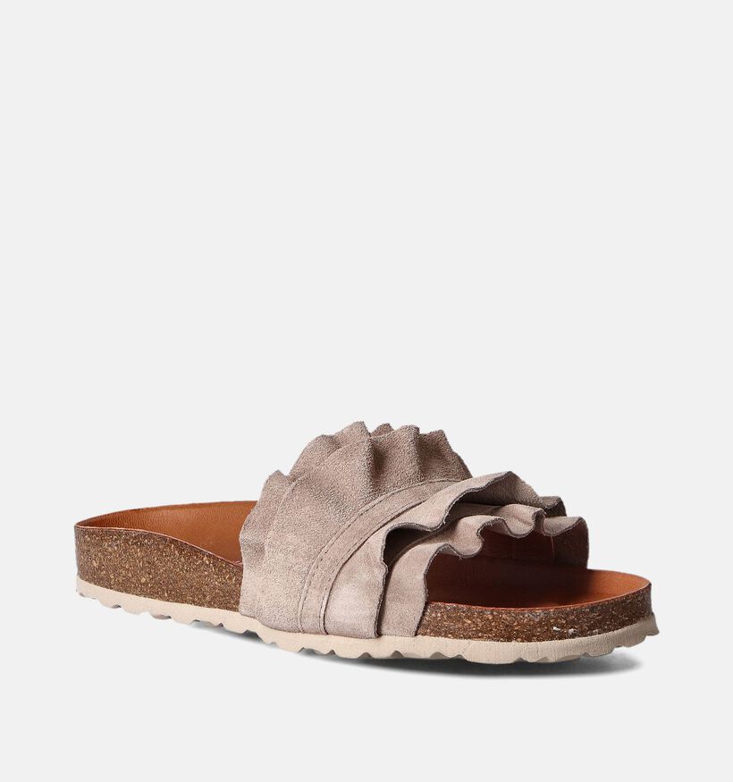Verbenas Rocio Nu-pieds plates en Taupe pour femmes (357416)