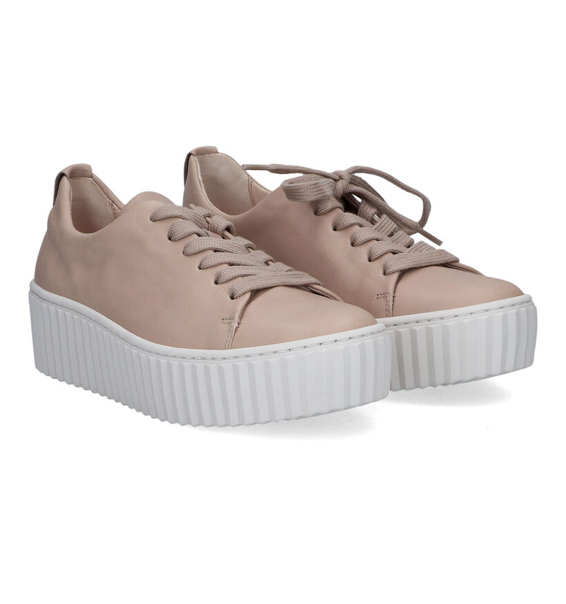 Gabor Best Fitting Chaussures à lacets en Beige pour femmes (315136) - pour semelles orthopédiques