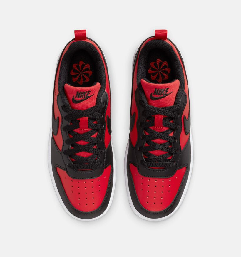 Nike Court Borough Low Rode/Zwarte Sneakers voor jongens, meisjes (359832) - geschikt voor steunzolen