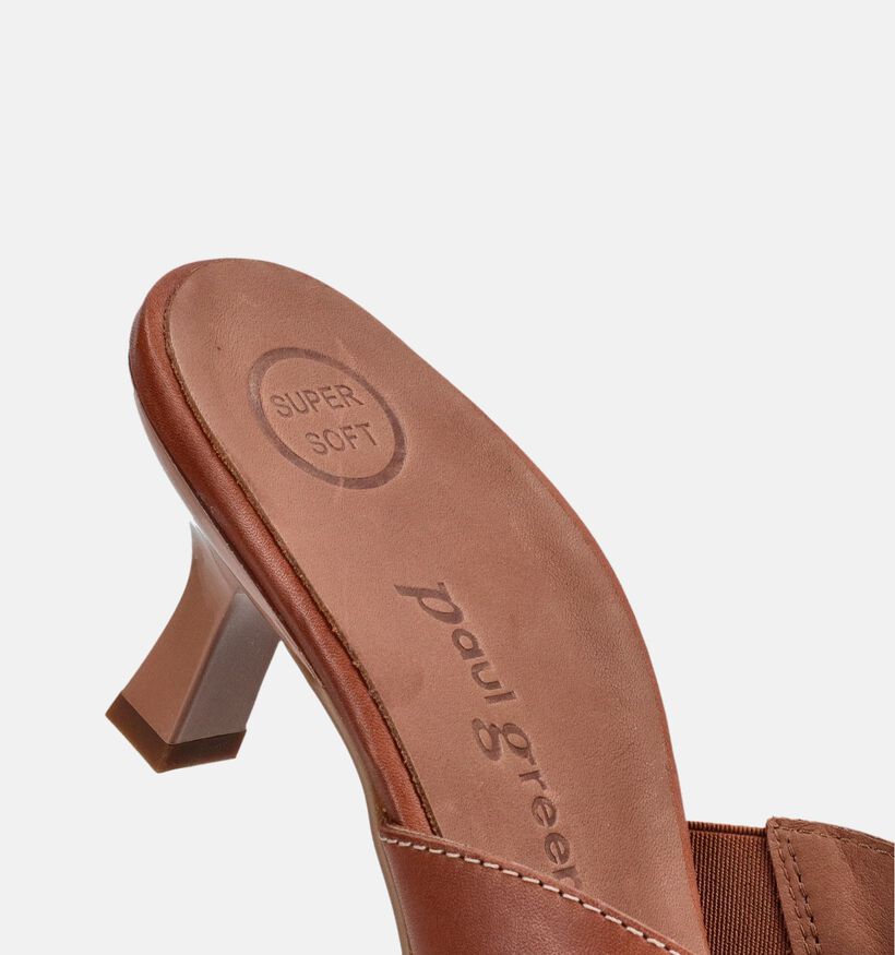 Paul Green Nu-pieds &agrave; talons en Cognac pour femmes (374132)