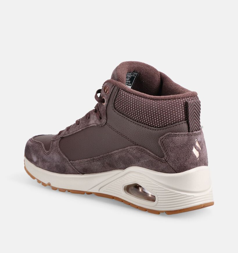 Skechers Uno Stacre Shine Baskets montantes en Marron pour femmes (376923) - pour semelles orthop&eacute;diques