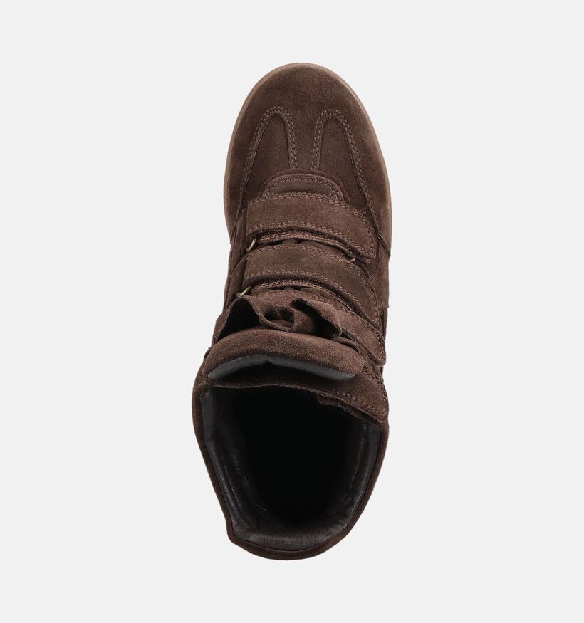 Poelman Baskets montantes en Brun fonc&eacute; pour femmes (388206)