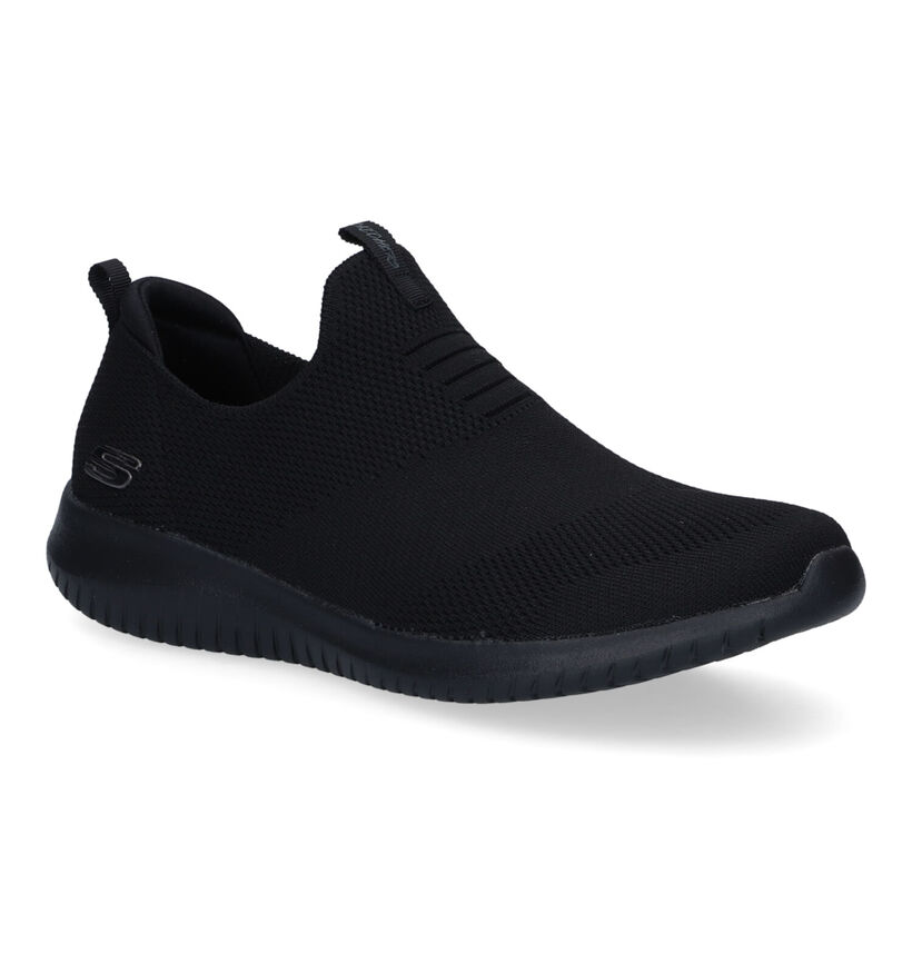Skechers Ultra Flex First Take Zwarte Slip-on Sneakers in stof (310629)