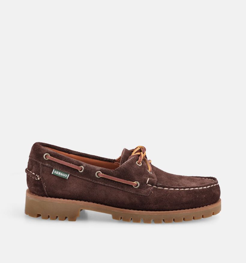 Sebago Ranger Suede Chaussures bateau en Brun fonc&eacute; pour hommes (377071)