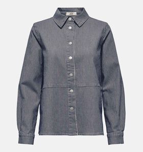 JDY Nikita Shacket Veste en Bleu fonc&eacute; pour femmes (370043)