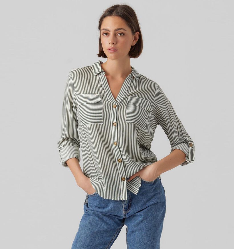 Vero Moda Bumpy Bruin Gestreept hemd voor dames (330907)