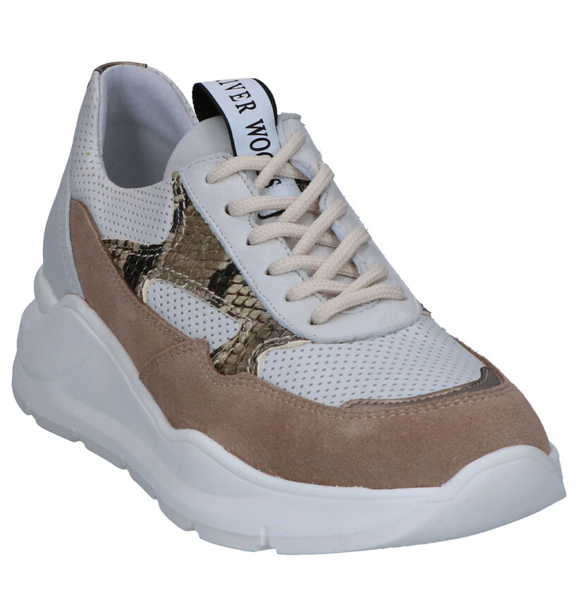 River Woods Anna Wit/Beige Sneakers in daim (271173)