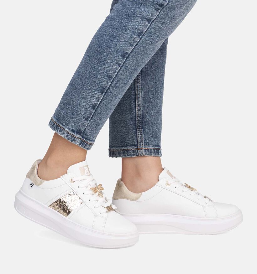 Rieker Witte Veterschoenen voor dames (351242) - geschikt voor steunzolen