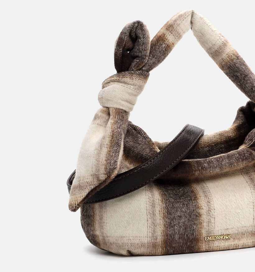 Emily & Noah Hanneke Sac porté croisé Plaid en Beige/Marron pour femmes (363446)