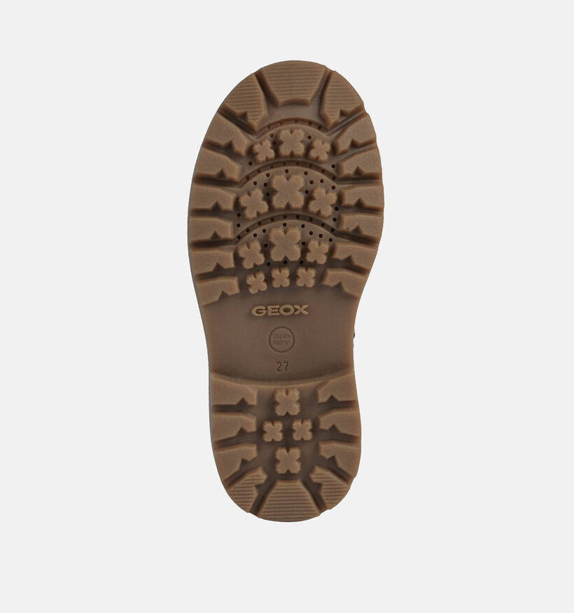 Geox Shaylax Nubuck Bottines robustes en Marron pour garçons (360365) - pour semelles orthopédiques
