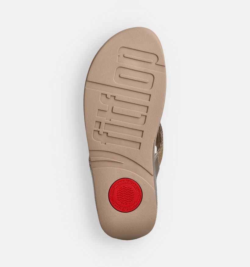 FitFlop Lulu Toepost Zwarte Teenslippers FitFlop Lulu Shimmerlux Beige Slippers voor dames (372333)