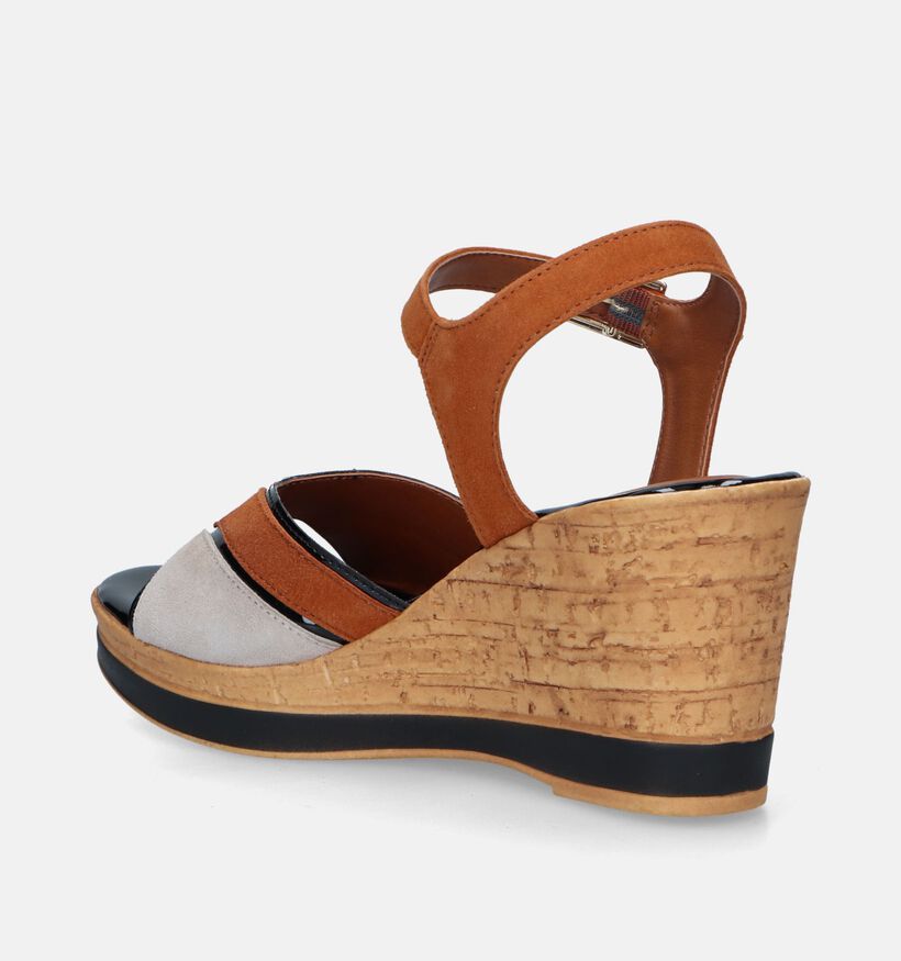 Tamaris Sandales avec talon compensé en Cognac pour femmes (338239)