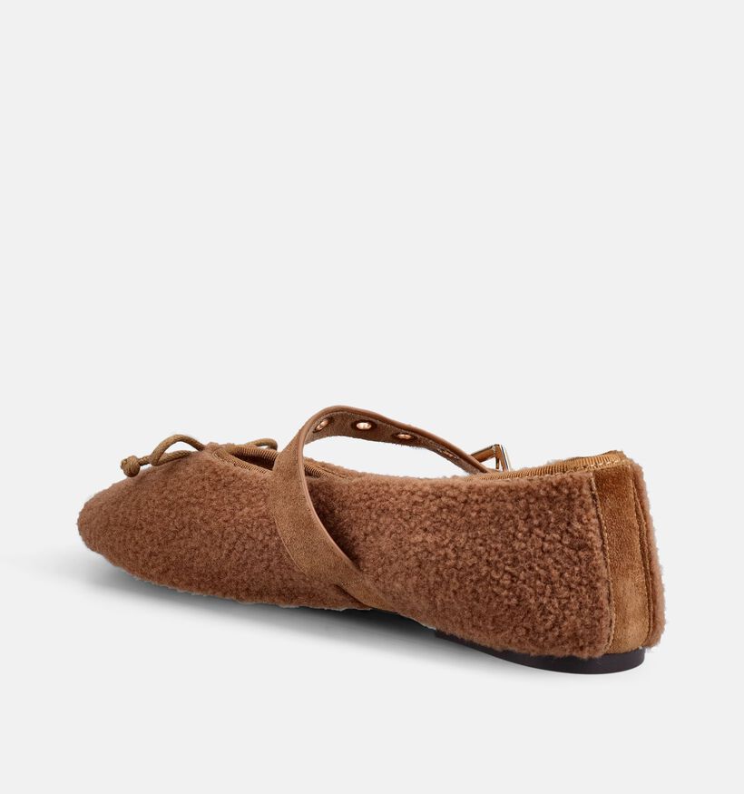 Laurent David Chaussures plates en Beige fonc&eacute; pour femmes (378653)