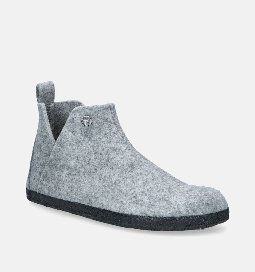 Birkenstock Andermatt Shearling Grijze Hoge pantoffels voor heren (344042)