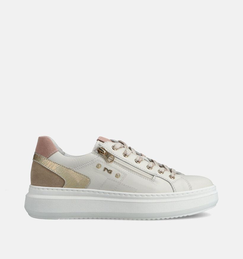 NeroGiardini Lichtbeige Sneakers voor dames (369091) - geschikt voor steunzolen