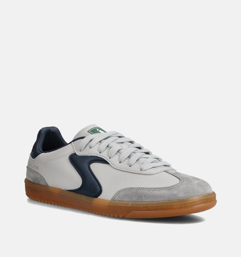 Skechers Hotshot Baskets en Blanc/Bleu pour hommes (359763) - pour semelles orthopédiques