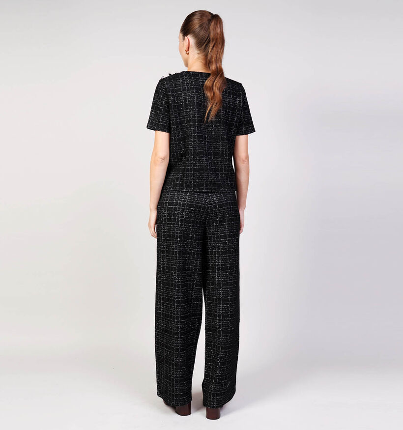 JDY Dorit Zwarte T-shirt Bouclé voor dames (362426)