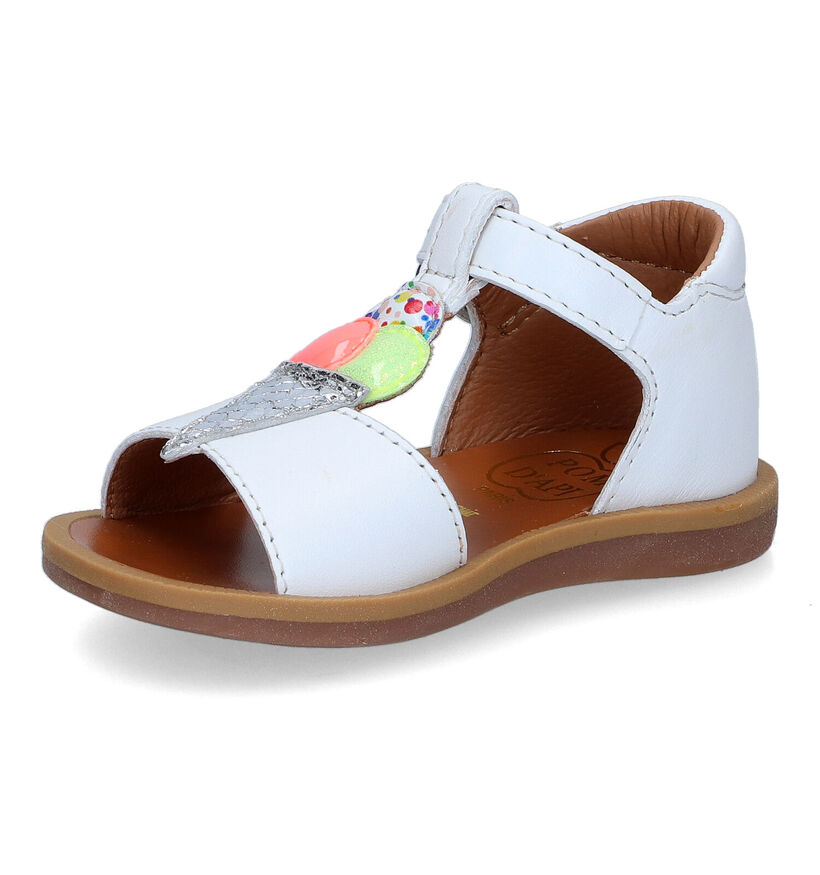 Pom d'Api Poppy Ice Cream Sandales en Blanc en cuir (304772)