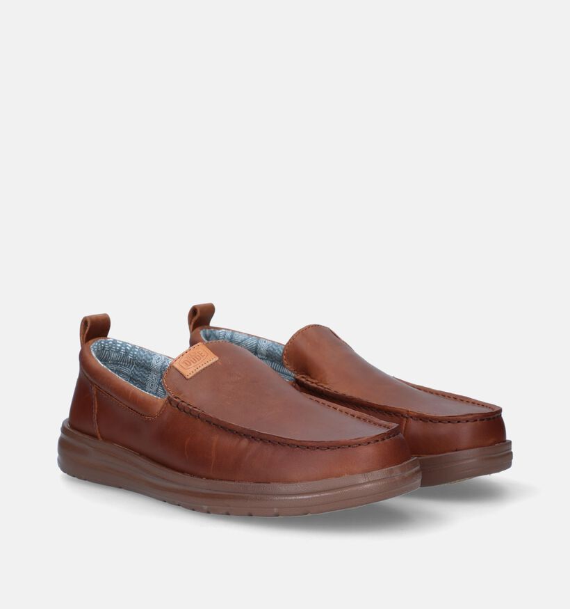 HEYDUDE Wallt Grip Moo Cognac Mocassins voor heren (330188) - geschikt voor steunzolen