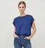 Vila Ellette Blauwe Satijnen T-shirt voor dames (345354)