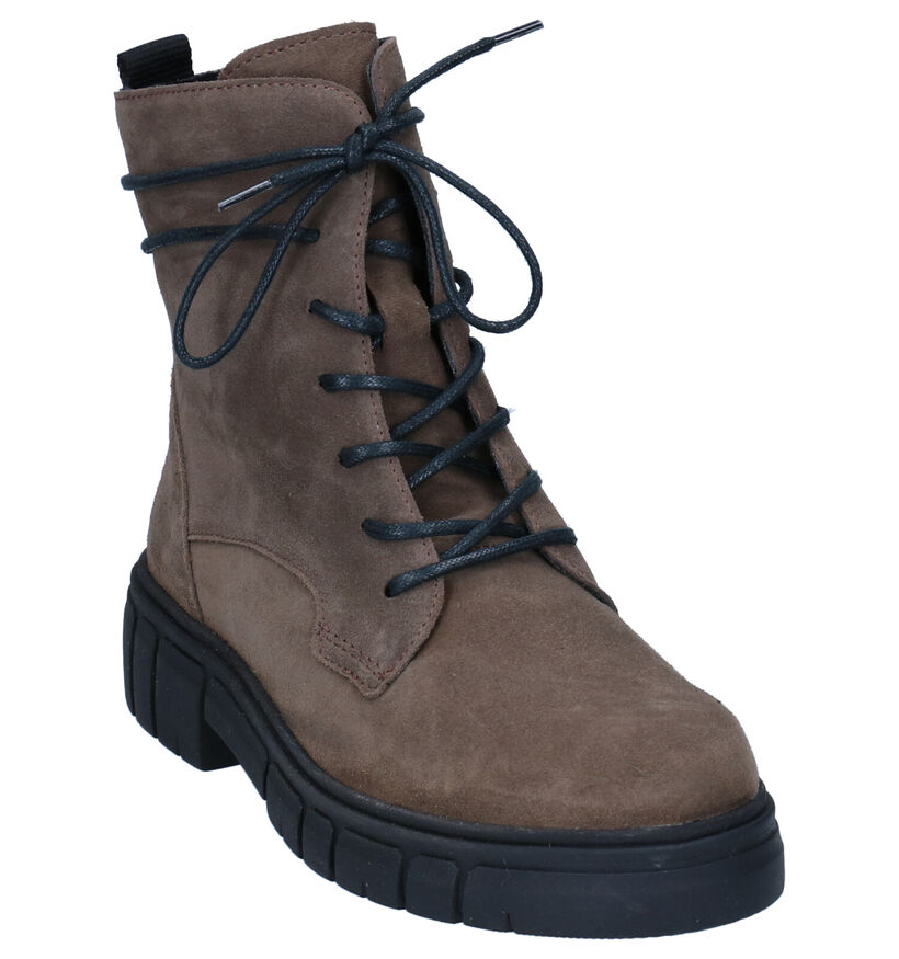 Solemade Taupe Bottines voor dames (296999) - geschikt voor steunzolen