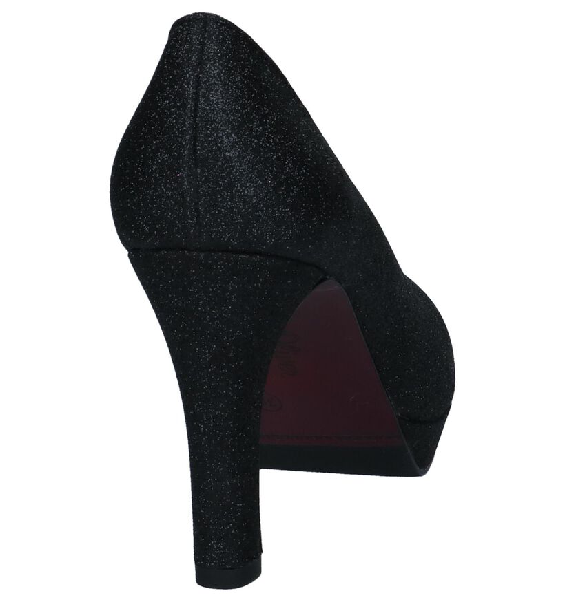 Zwarte High Heels Pumps met Glitter s. Oliver in stof (237910)