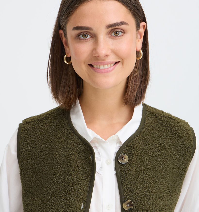 Fransa Tenya Gilets en Vert kaki pour femmes (379942)