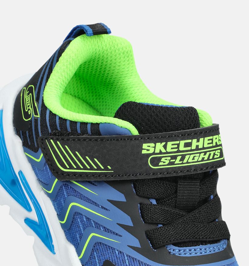 Skechers Flex Glow Ultra Baskets basses en Bleu/Fluo pour gar&ccedil;ons, filles (375727)
