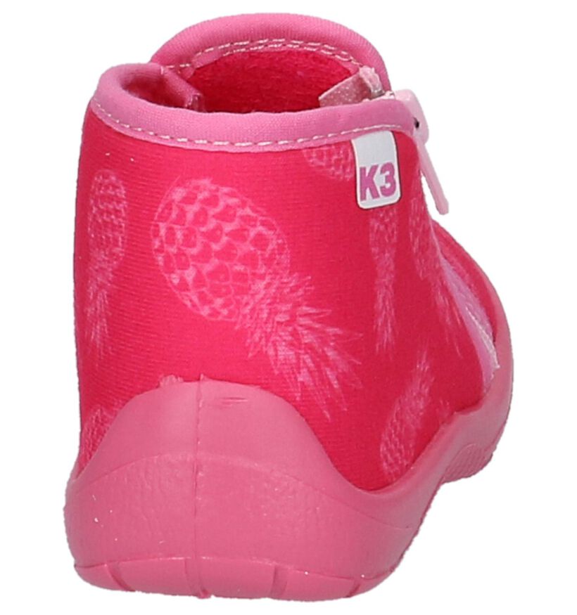 K3 Pantoufles fermées en Rose fuchsia en textile (221134)