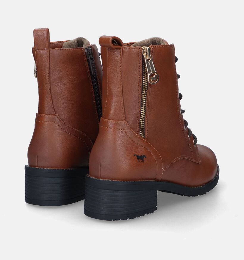 Mustang Boots à lacets en Cognac pour femmes (342714)