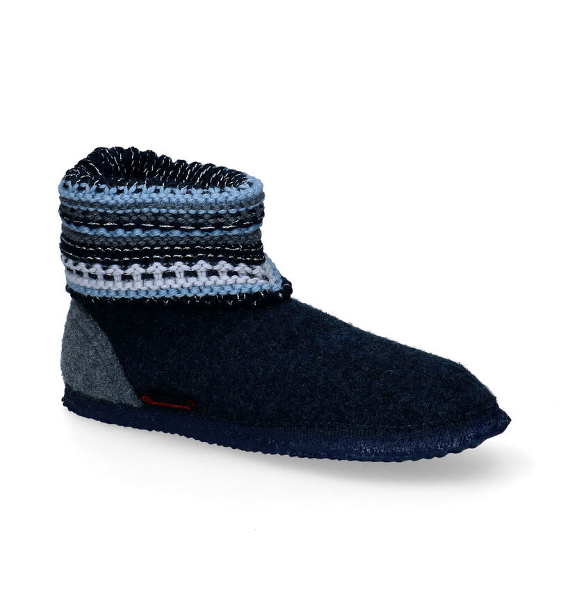 Giesswein Kiel Blauwe Hoge pantoffels voor dames (333561)