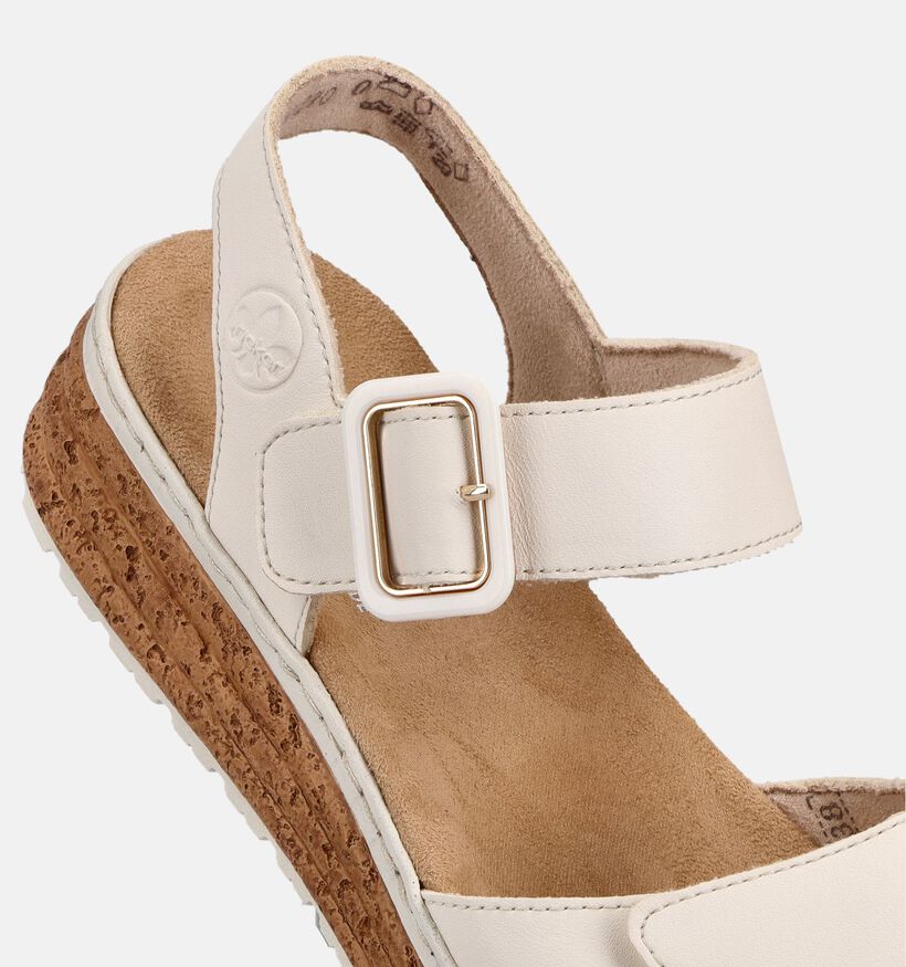 Rieker Witte Sandalen met sleehak voor dames (370397)