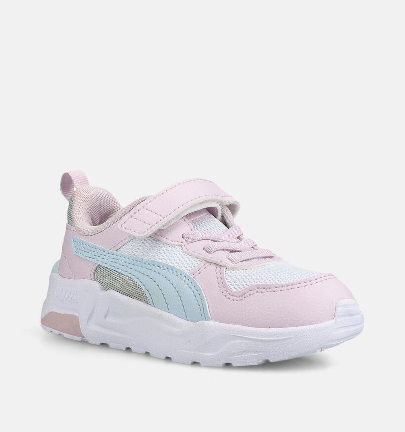 Puma Trinity 2 LT Witte/Roze Sneakers voor meisjes (375582) - geschikt voor steunzolen