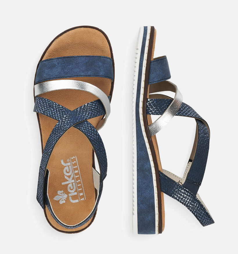 Rieker Blauwe Sandalen met sleehak voor dames (354927)