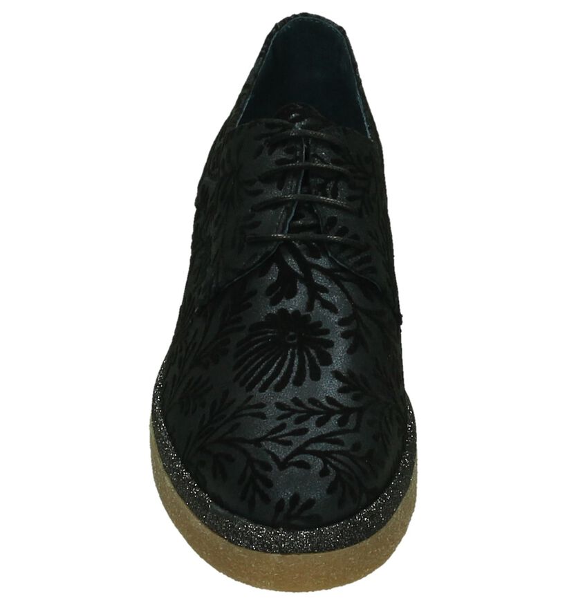 Humat Chaussures à lacets en Bleu foncé en textile (204362)