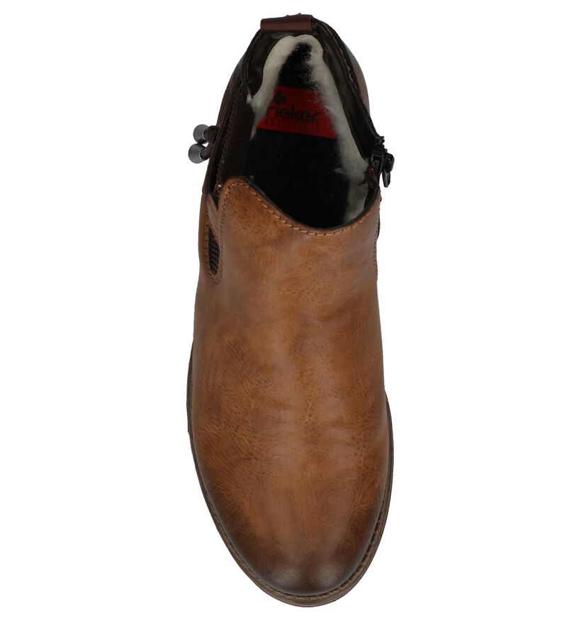 Cognac Chelsea Boots met Rits Rieker in imitatieleer (241050)